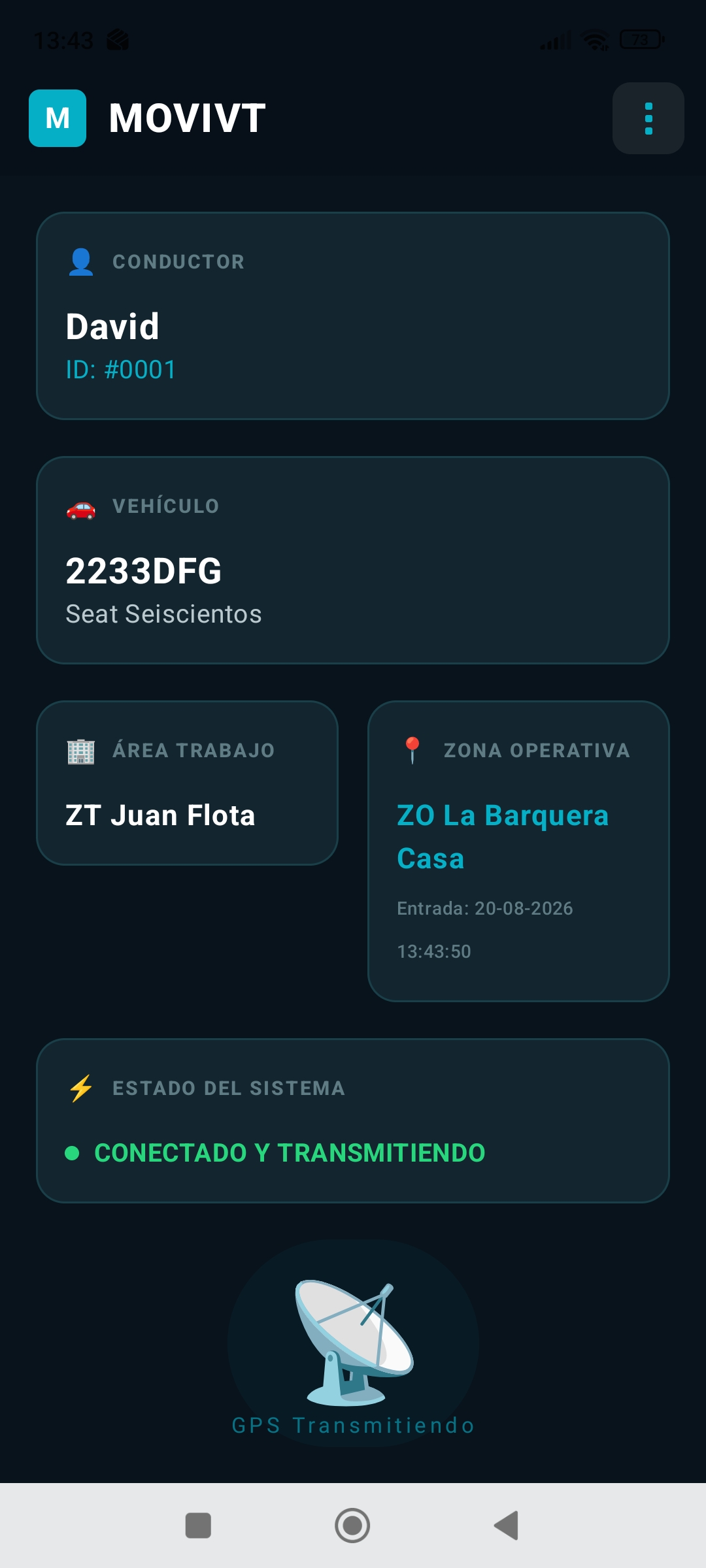 Radar operativo en la aplicación móvil MOVIVT